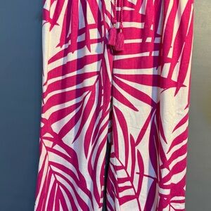 Gemma + Jane Wide Leg Palazzo Pants in Fuchsia Palm Print size M